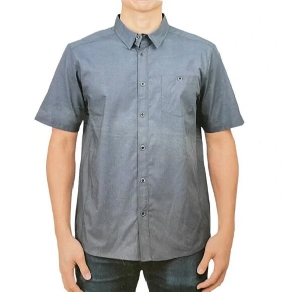 NEW MENS Cloudveil Short Sleeved Button Down | Grey - Picture 1 of 1